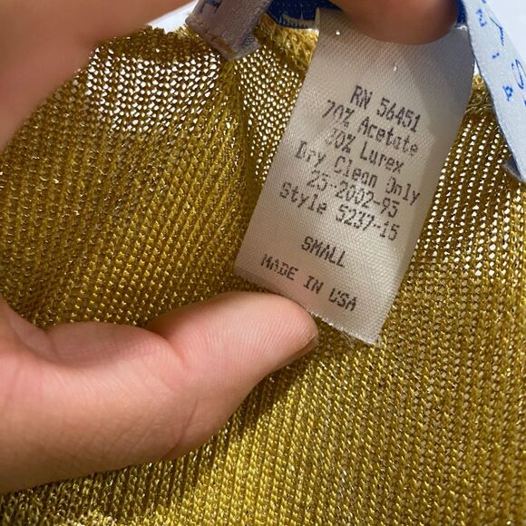 Vintage La Costa Spa Gold Metallic Knit Top – Made in USA Small - Picture 8 of 8